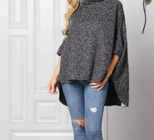 High Neck Drop Shoulder Jumper